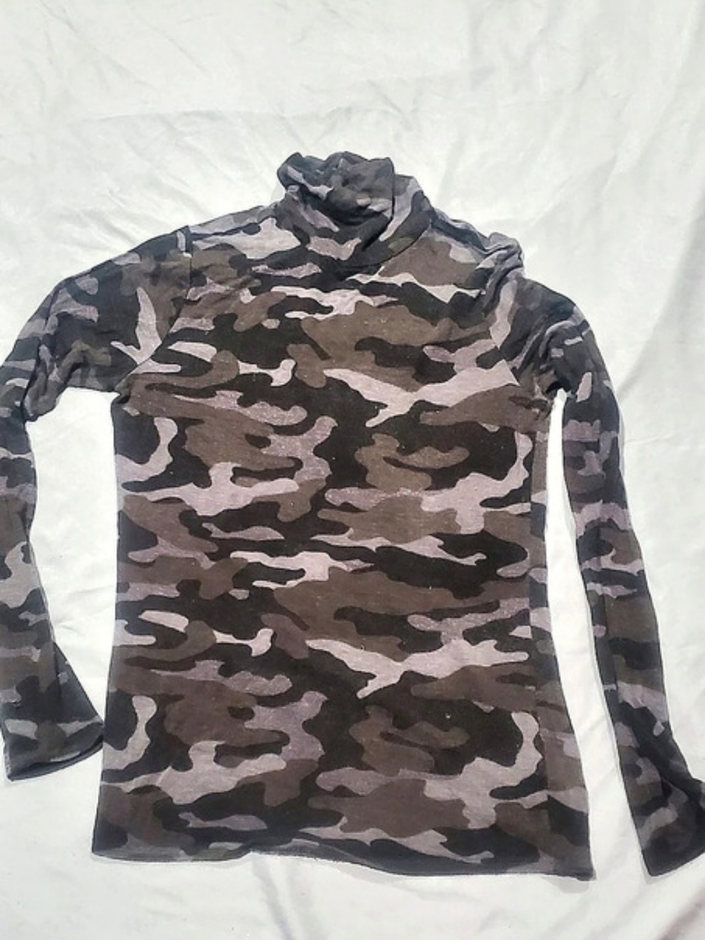 Express Camo Long Sleeve Mock Neck Top